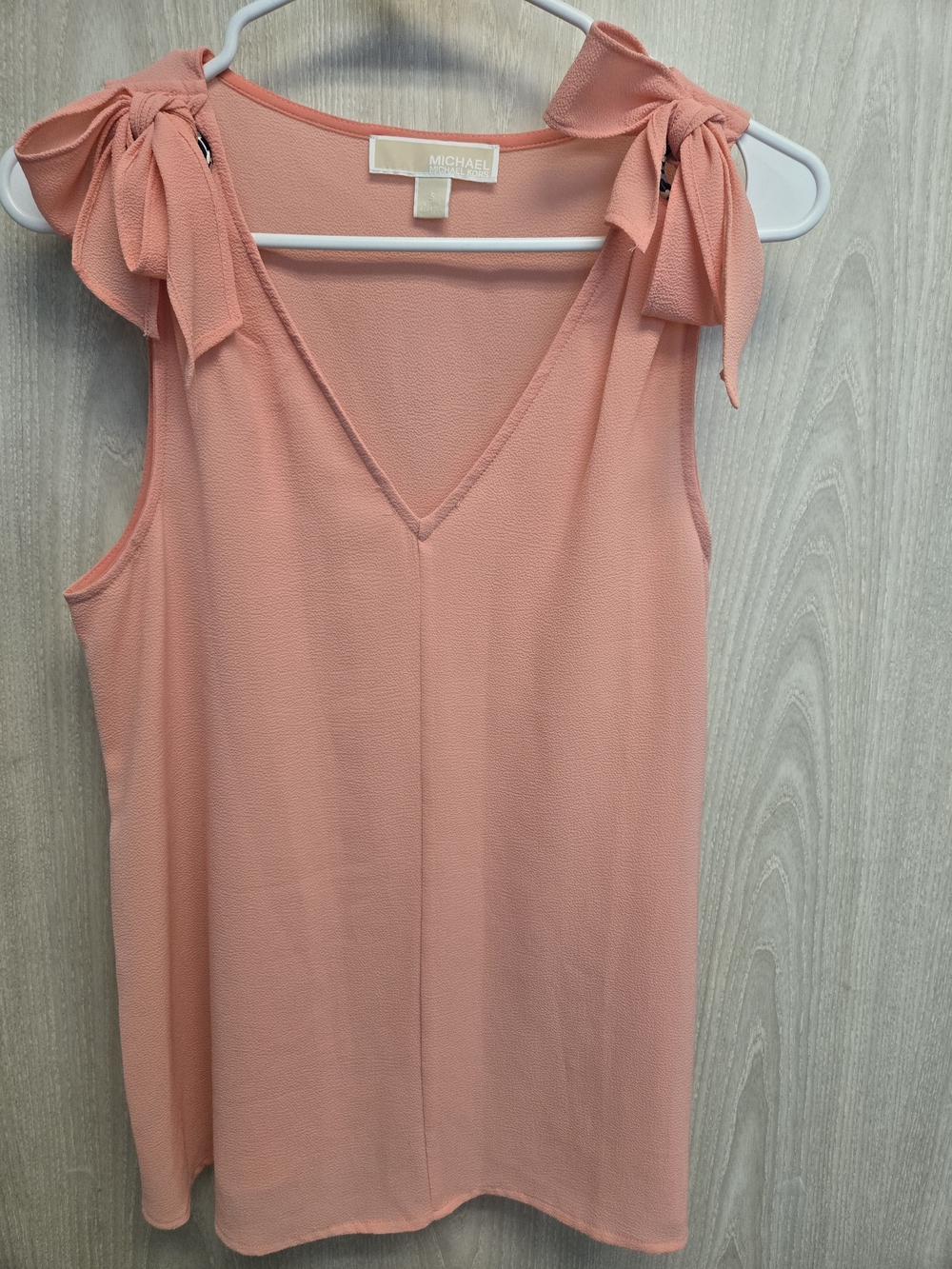 Michael Kors Peach Tie-Shoulder V-Neck Tank